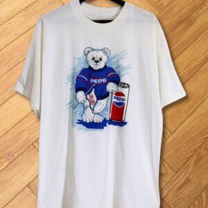 Pepsi Polar Bear Graphic Tee Soft Aesthetic White